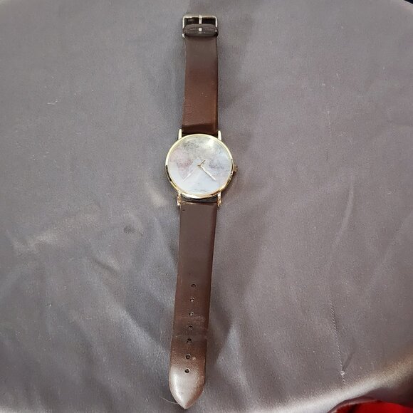 Accutime Watch Corp. Blue World Map Face Gold Tone Analog Stainless Back Watch - Picture 4 of 16